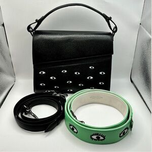 Min & Mon Anastasio Crossbody Bag with Green Strap